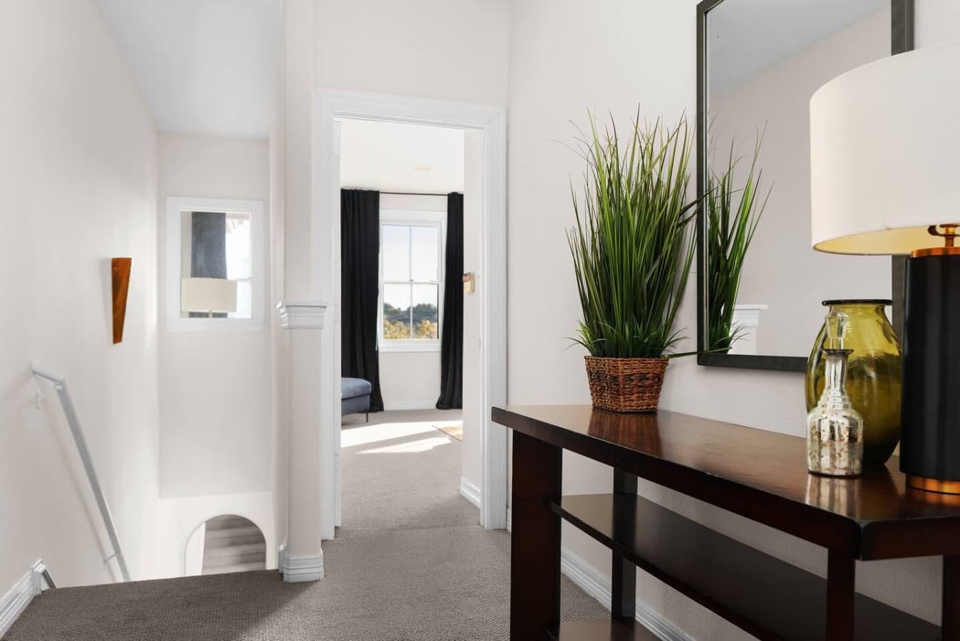 Head to the master bedroom.