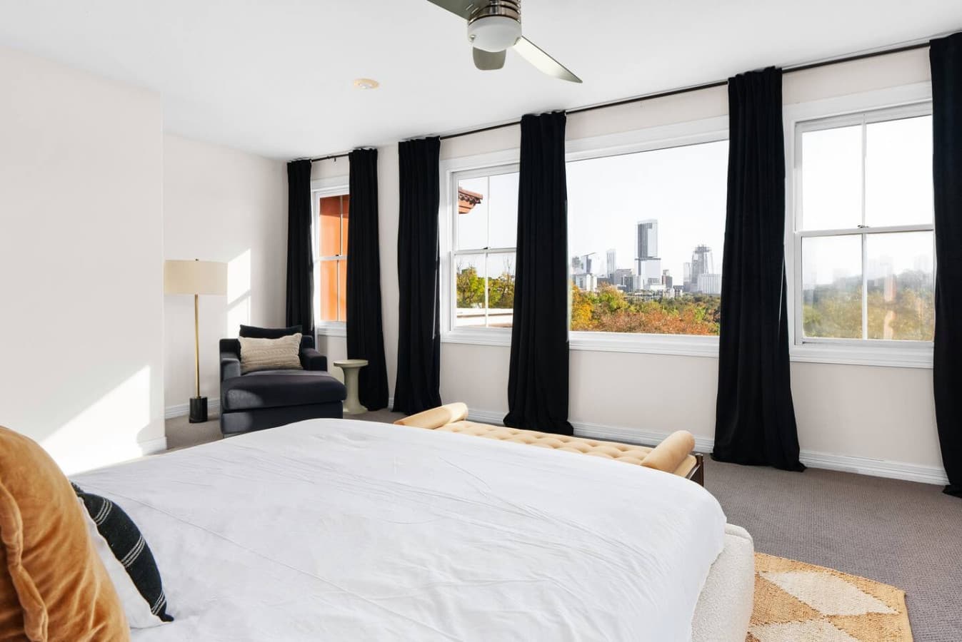 Enjoy the absolutely incredible view of the entire Austin skyline from the master bedroom.