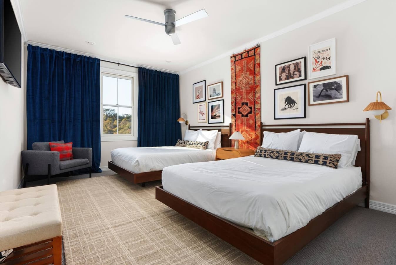 Two comfortable queen-sized beds, dressed in premium linens, ensures a restful night's sleep in the third bedroom.