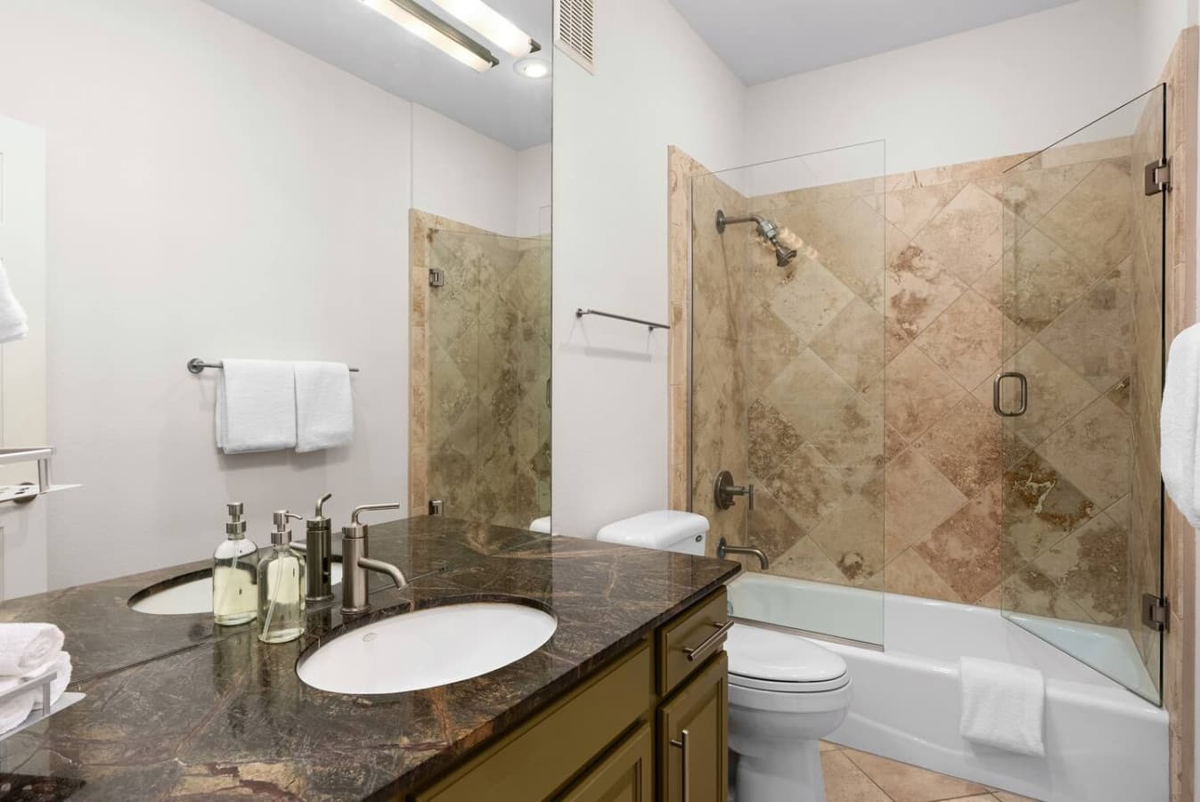 Full bathroom featuring a tub/shower combination.