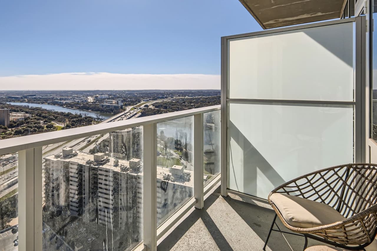 Balcony with views.