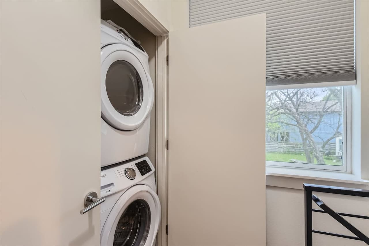 Additional amenities include high-speed Wi-Fi, a Smart TV with streaming capabilities, and a washer and dryer for your convenience.