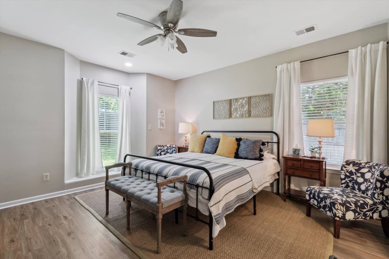 Indulge in ultimate comfort and relaxation in the luxurious master bedroom.