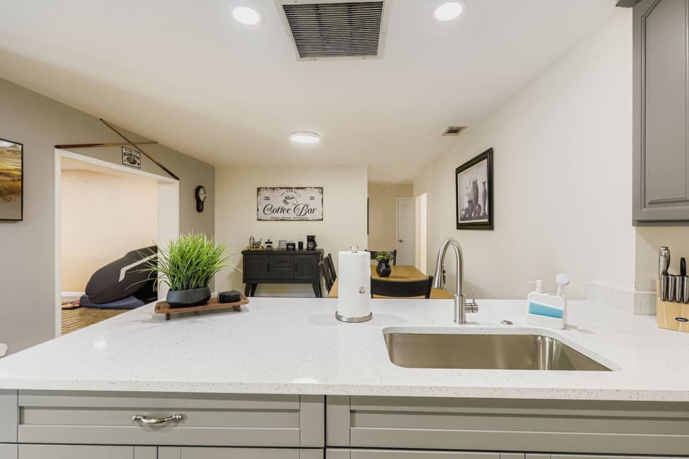 Spacious counters in the kitchen.