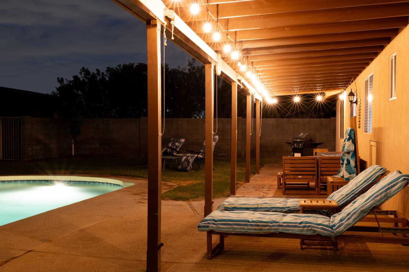 Comfortable backyard seating.
