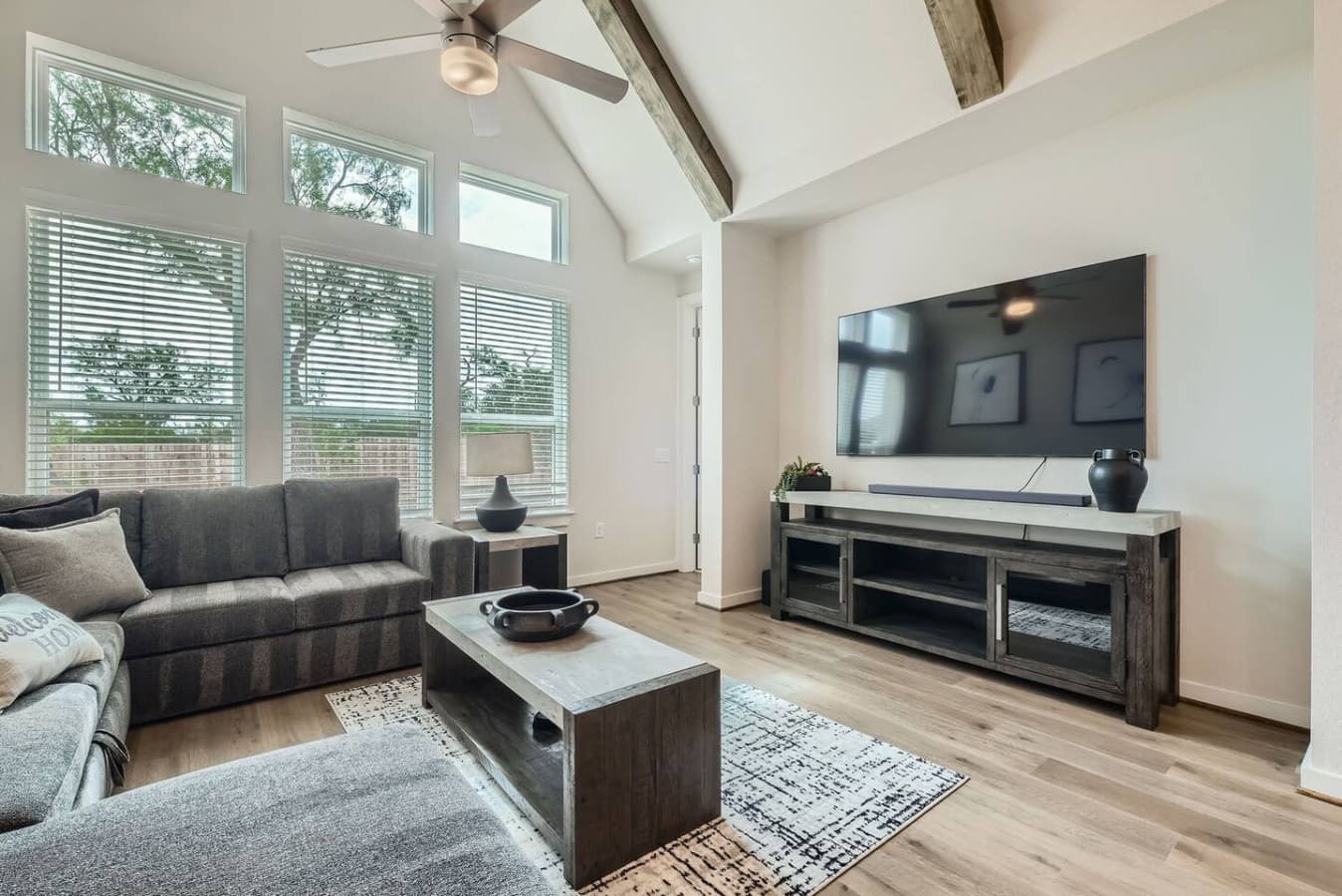 Enjoy your favorite show or movie in the comfort of the living room.