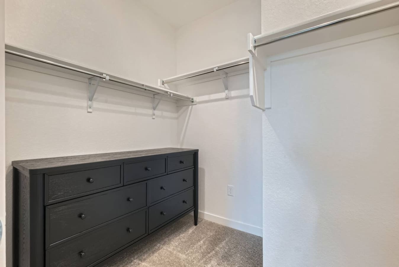 Closet space in the master bedroom.