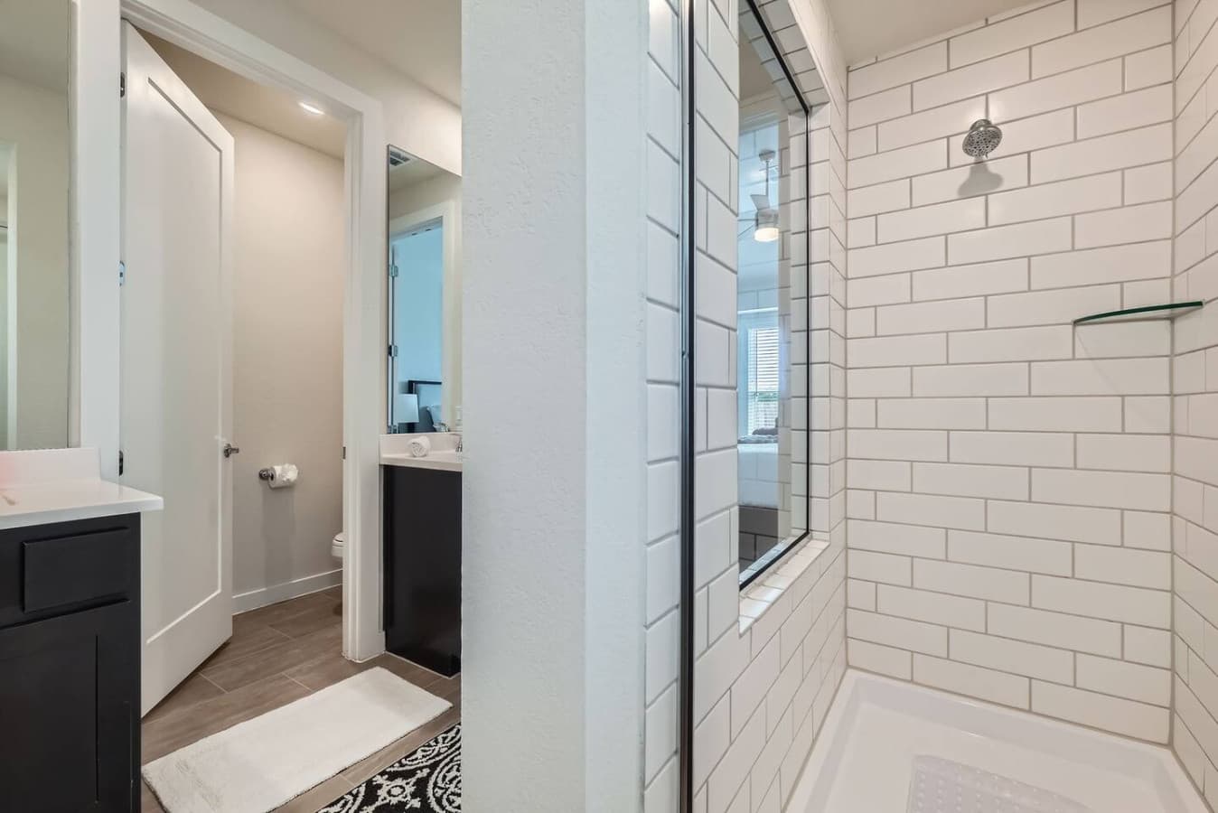 Full shared bathroom.