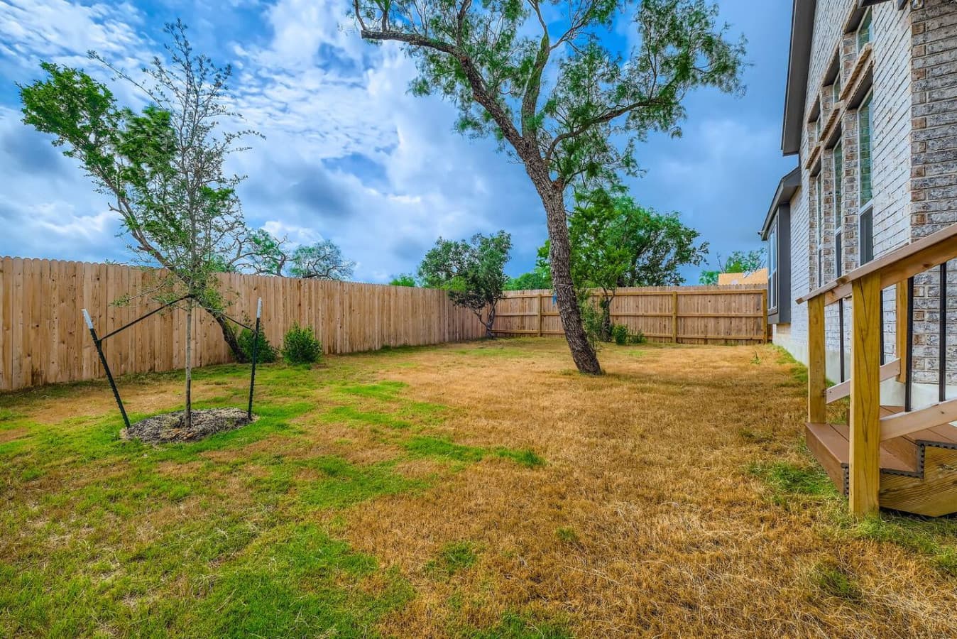 Spacious backyard.