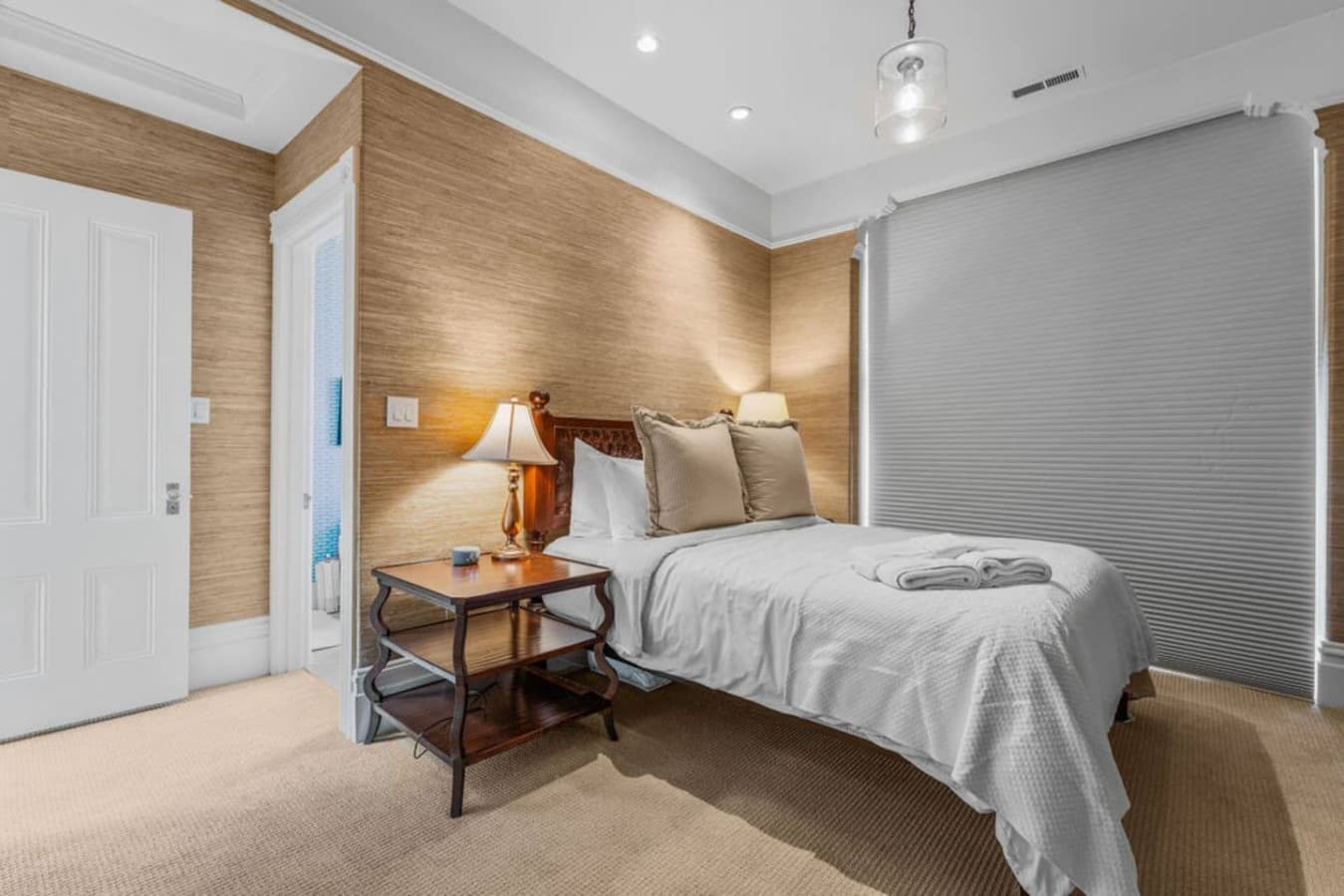 Masted bedroom with a king size bed.