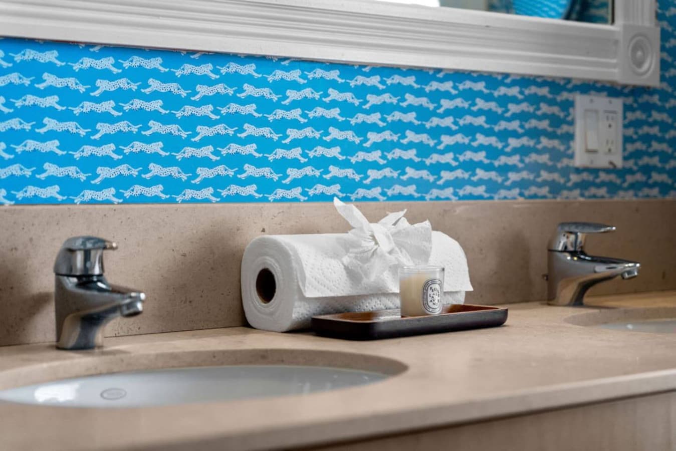 Double sink in the first bathroom.