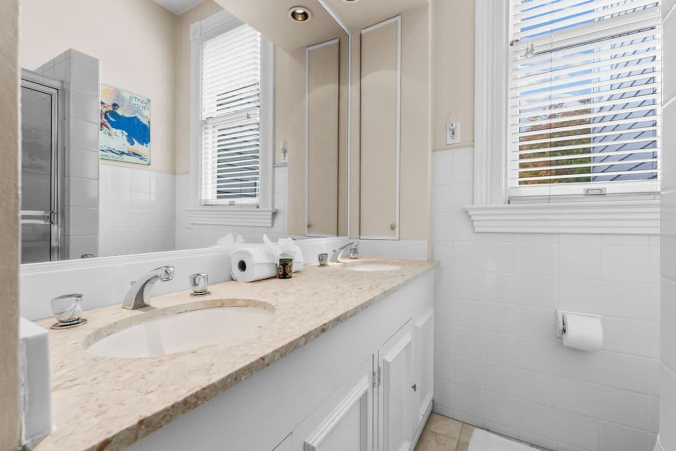 Double sink in the second bathroom.