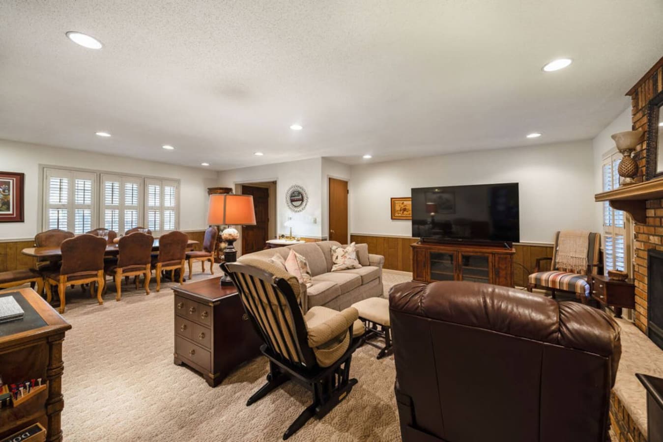 A spacious lounge with comfortable seating and an open layout for relaxing together.