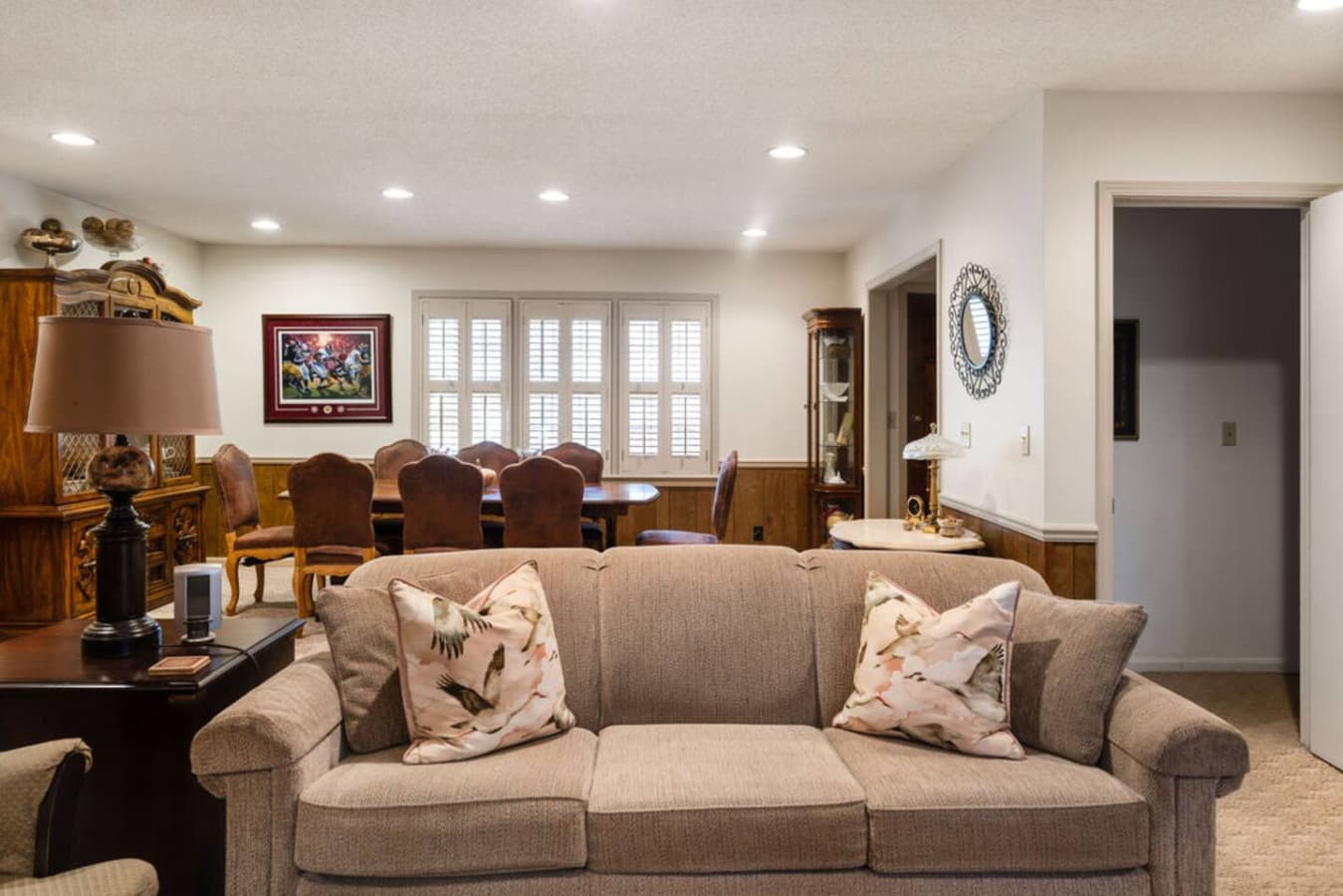 A soft and inviting sofa setup offering a comfortable place to unwind.