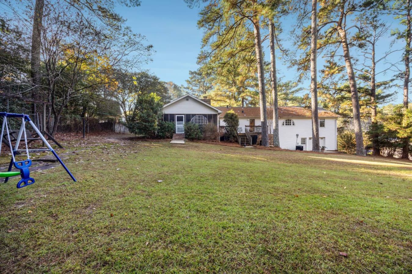 A spacious yard with plenty of room to enjoy the outdoors.