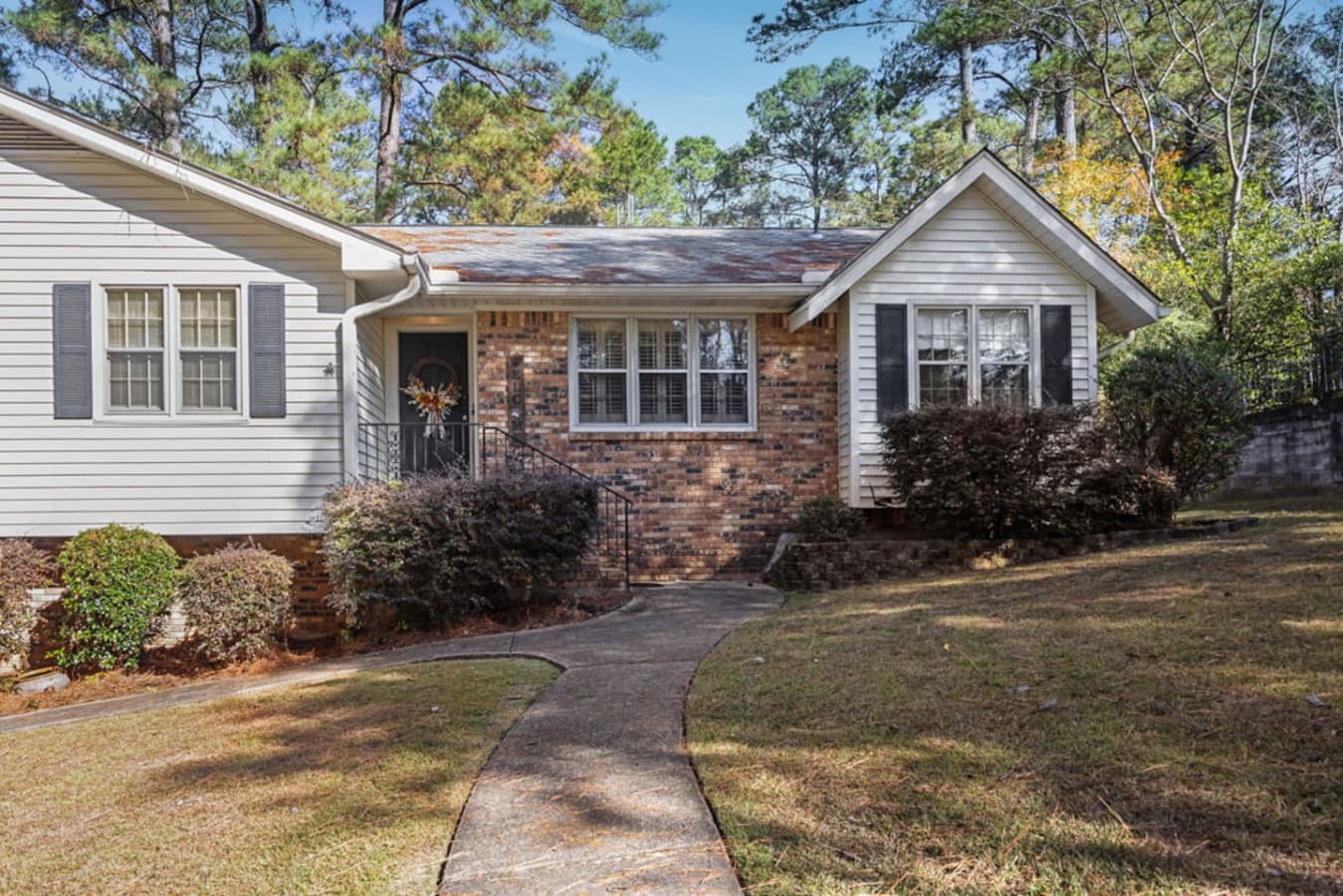 A welcoming front entry path leading to the home.