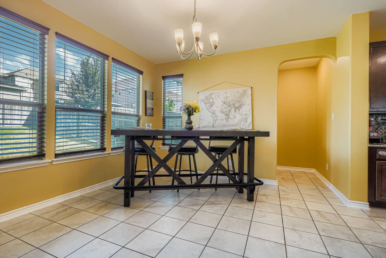 Additional seating in the kitchen.