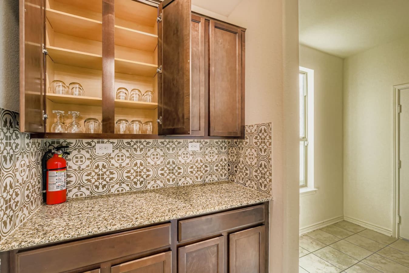 Additional kitchen storage.