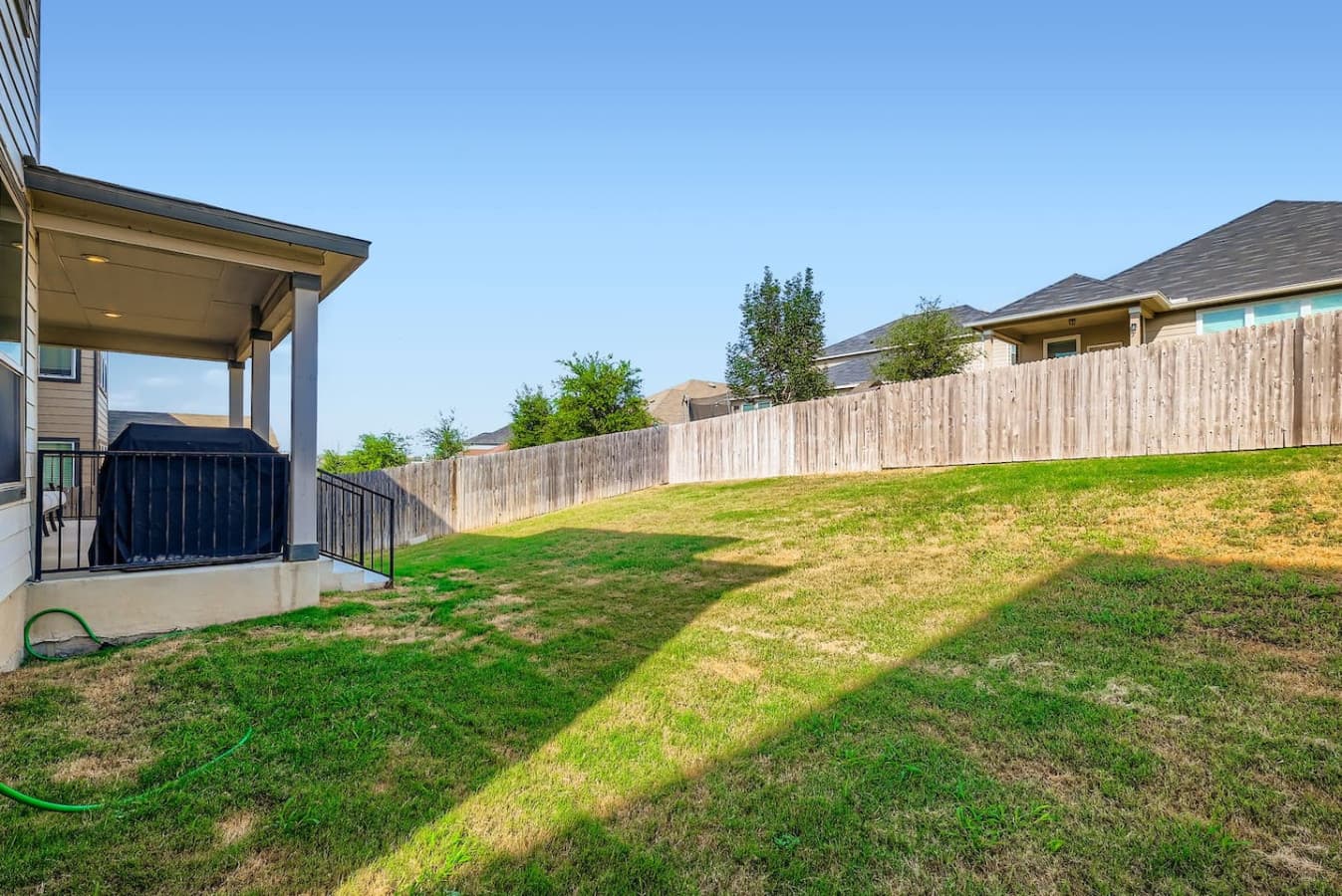 Spacious backyard.