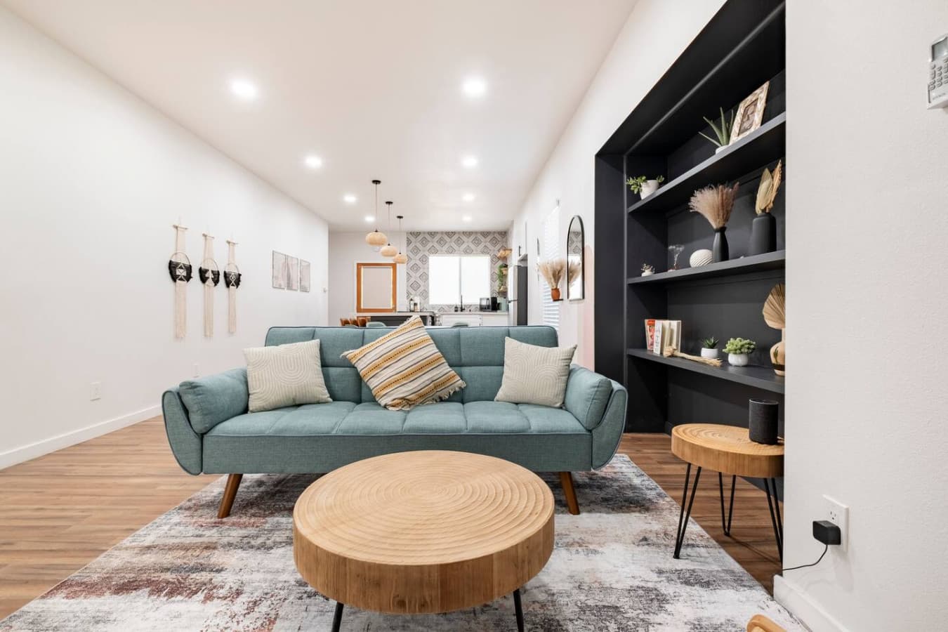 Comfortable couch in the living room.