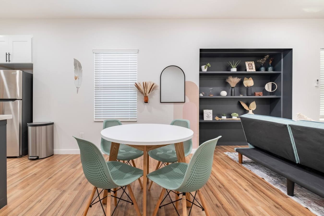 Cozy dining table for four.