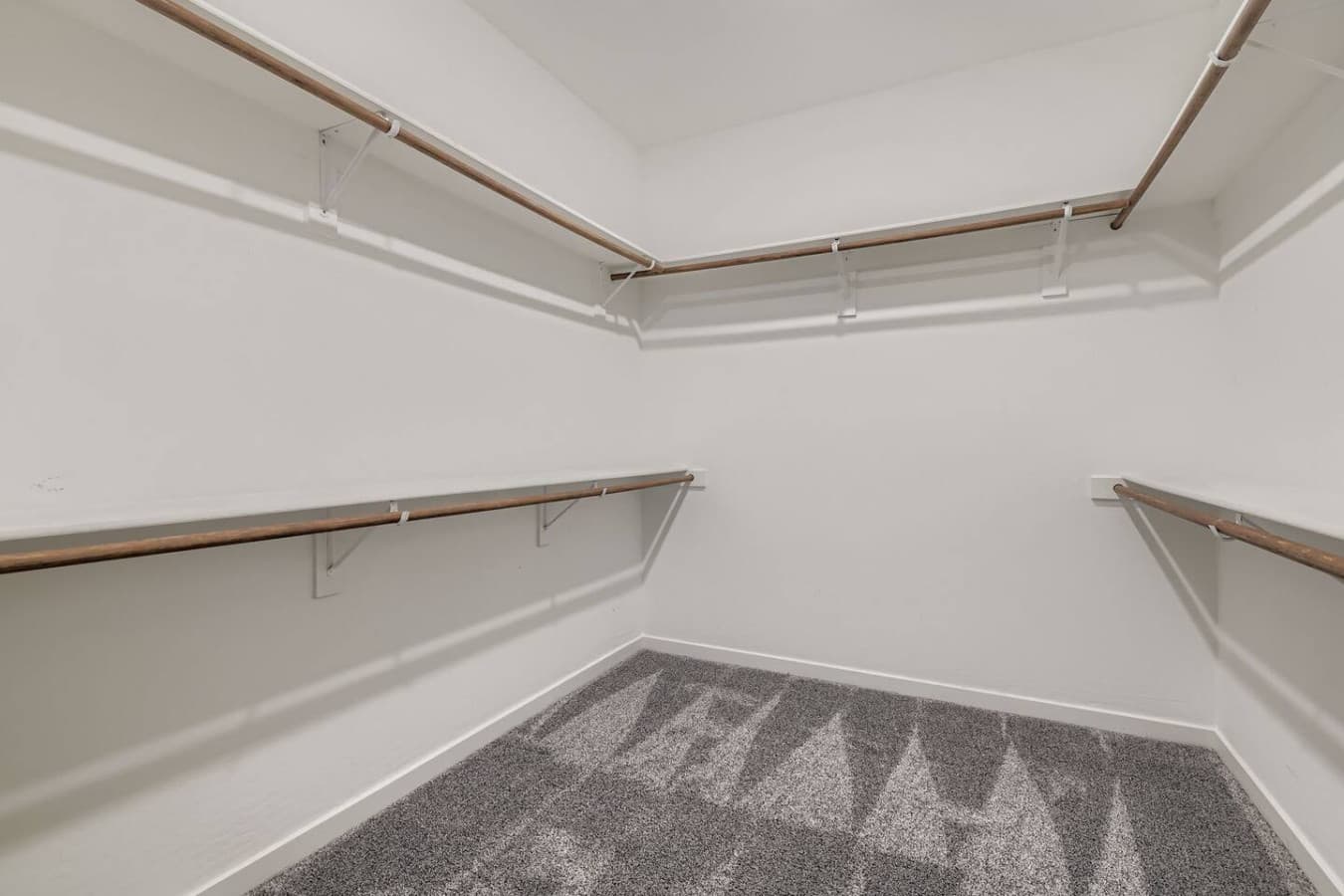 Walk-in closet in the master bedroom.