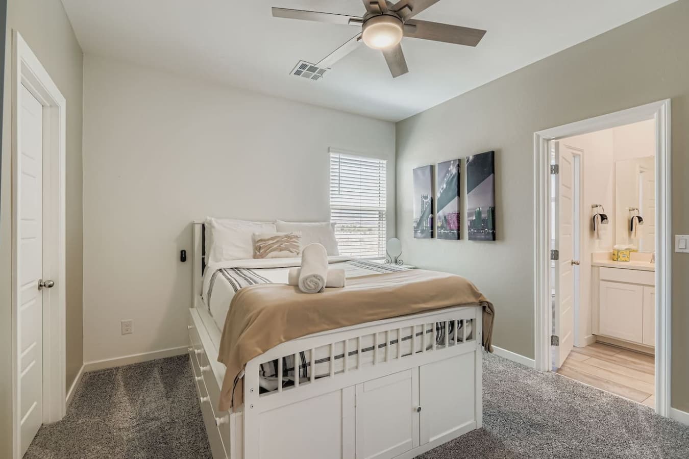 Full size bed in the second bedroom.