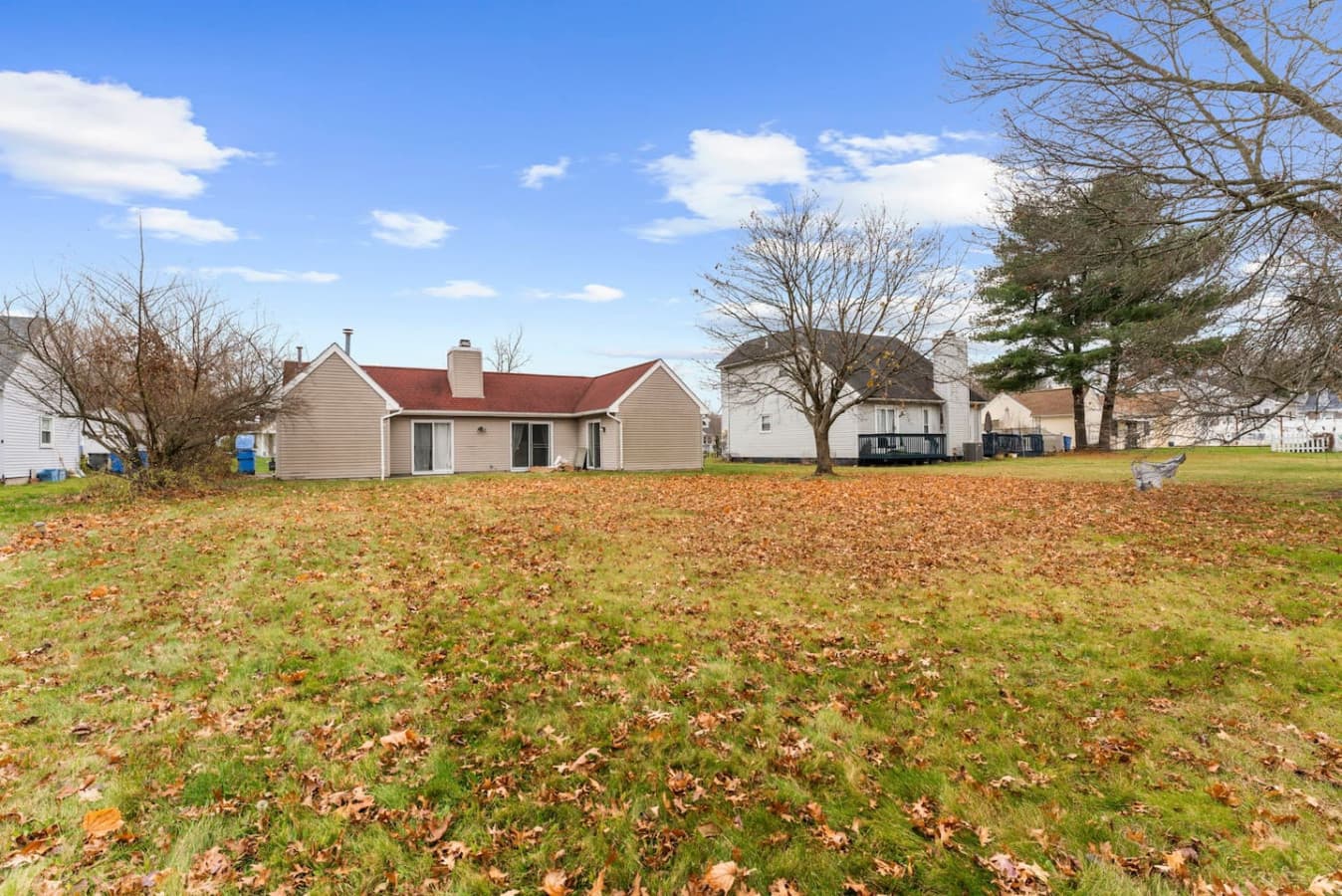 Large open backyard offering plenty of outdoor space.