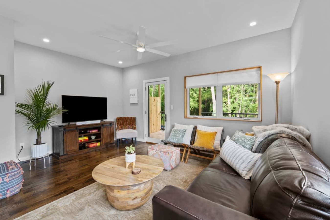 Unit B: Cozy evenings in the living room.