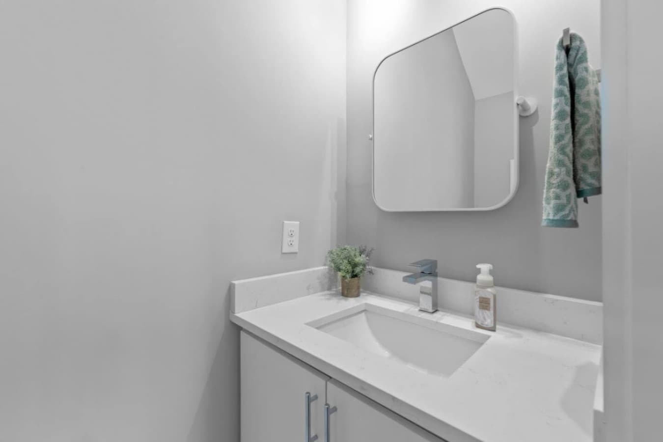 Unit B: Half bathroom.