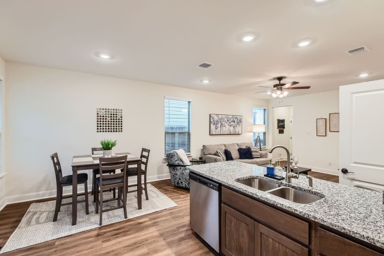 Fully equipped kitchen space.
