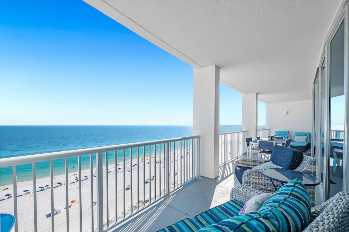 Breathtaking beach views from the balcony.