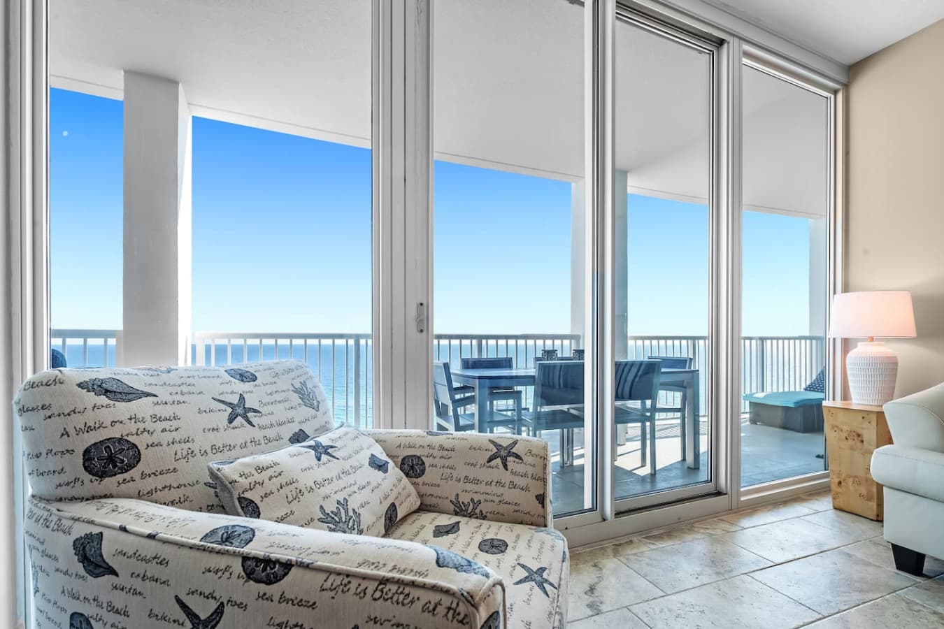 Balcony access and great views off of the living room.