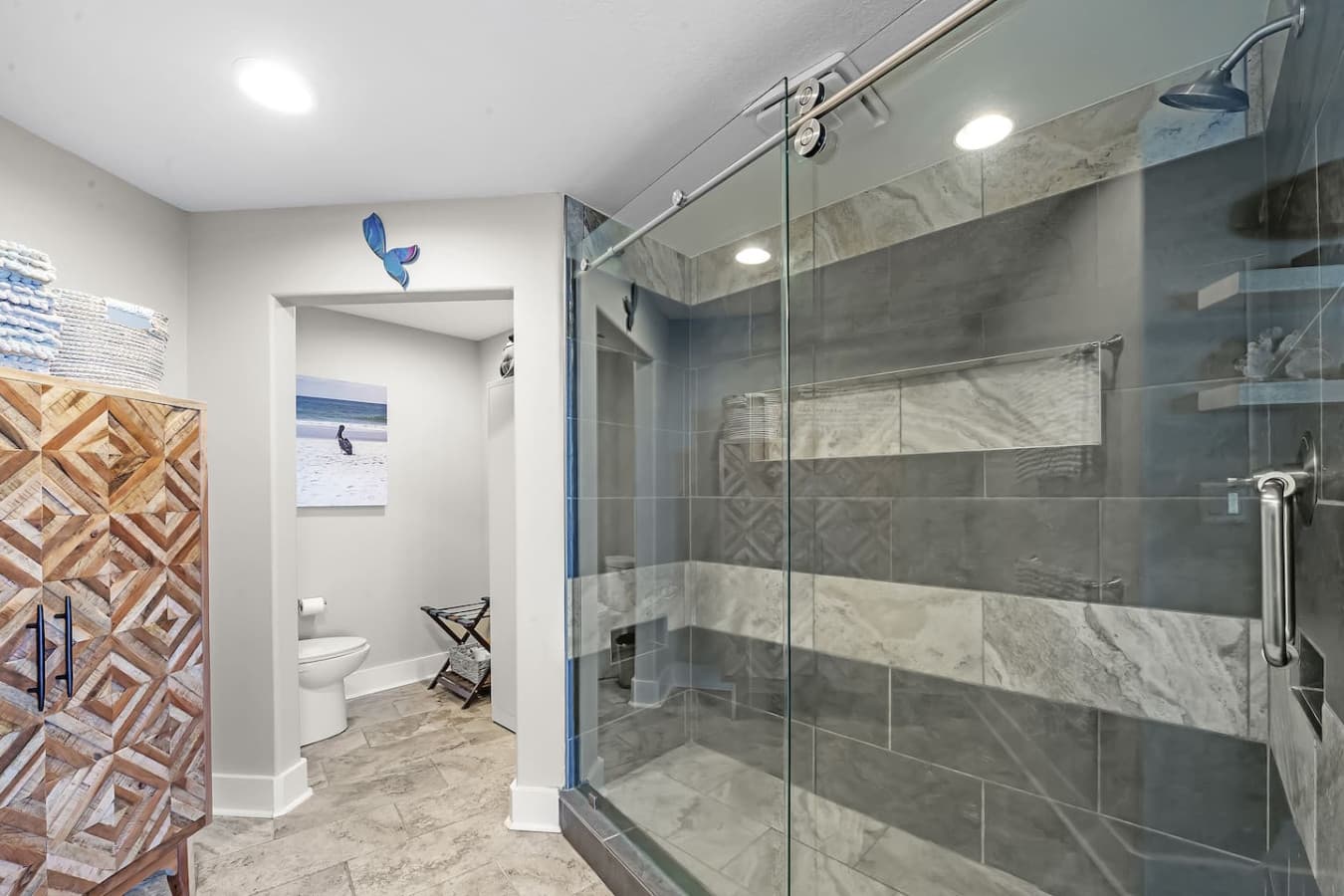 Full bathroom located in the master bedroom.