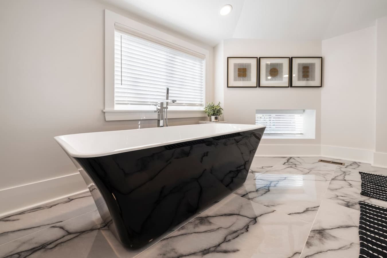 Soaking tub located in the master bathroom.