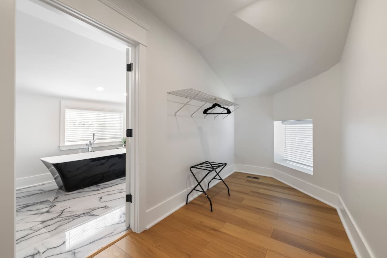 Walk in closet in the master bedroom.