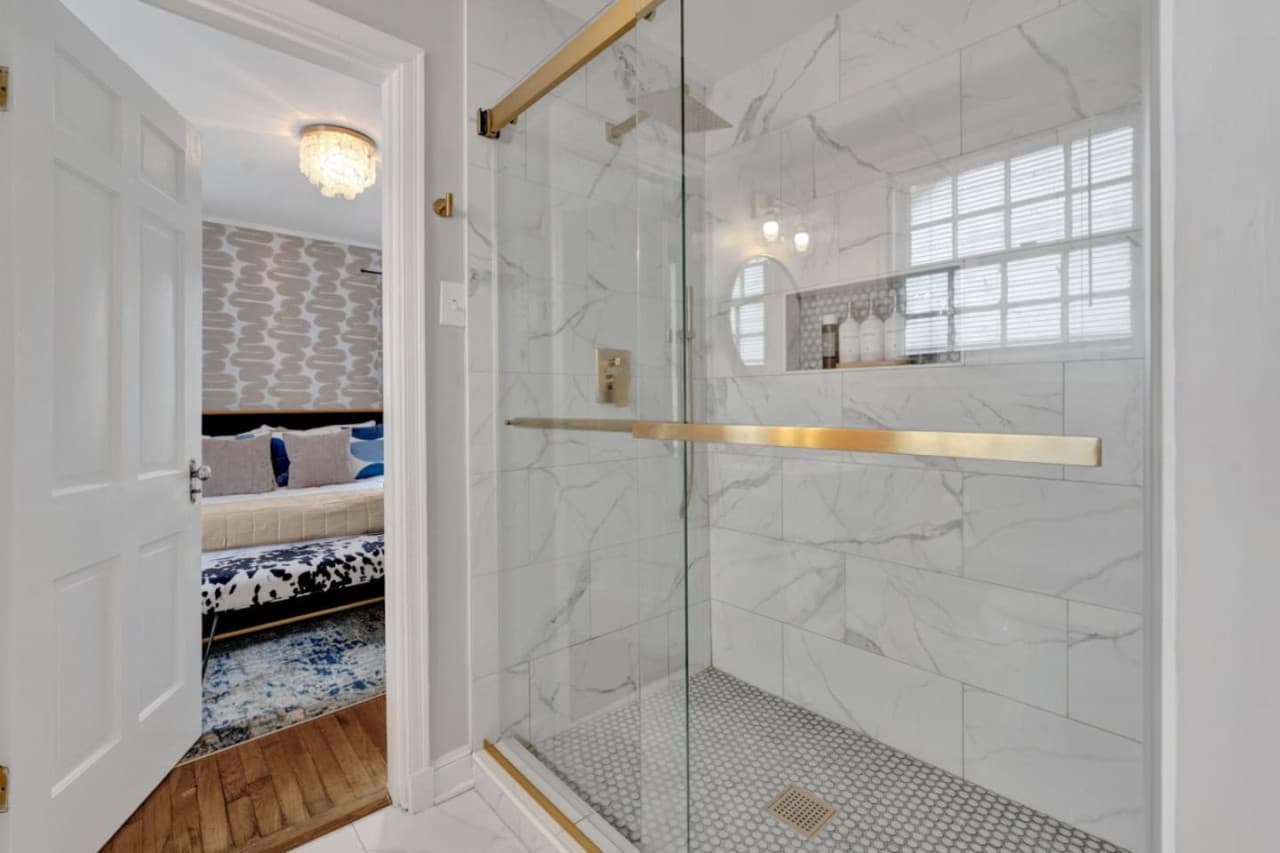 Shampoo, conditioner, and body wash are provided for your stay.