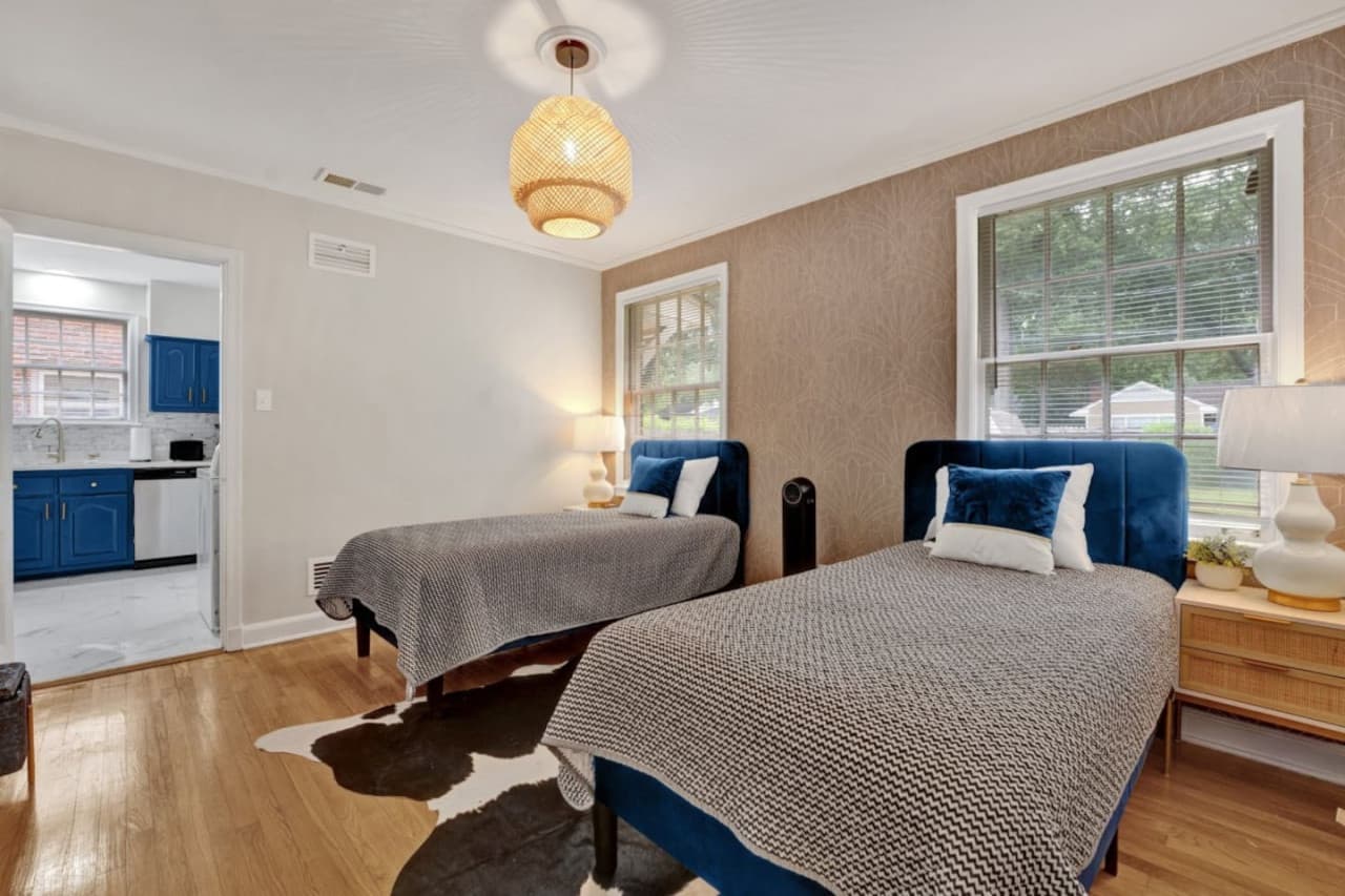 Two full size beds featured in the third bedroom.