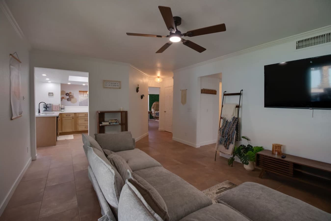 Spacious lounge area perfect for movie nights and downtime.
