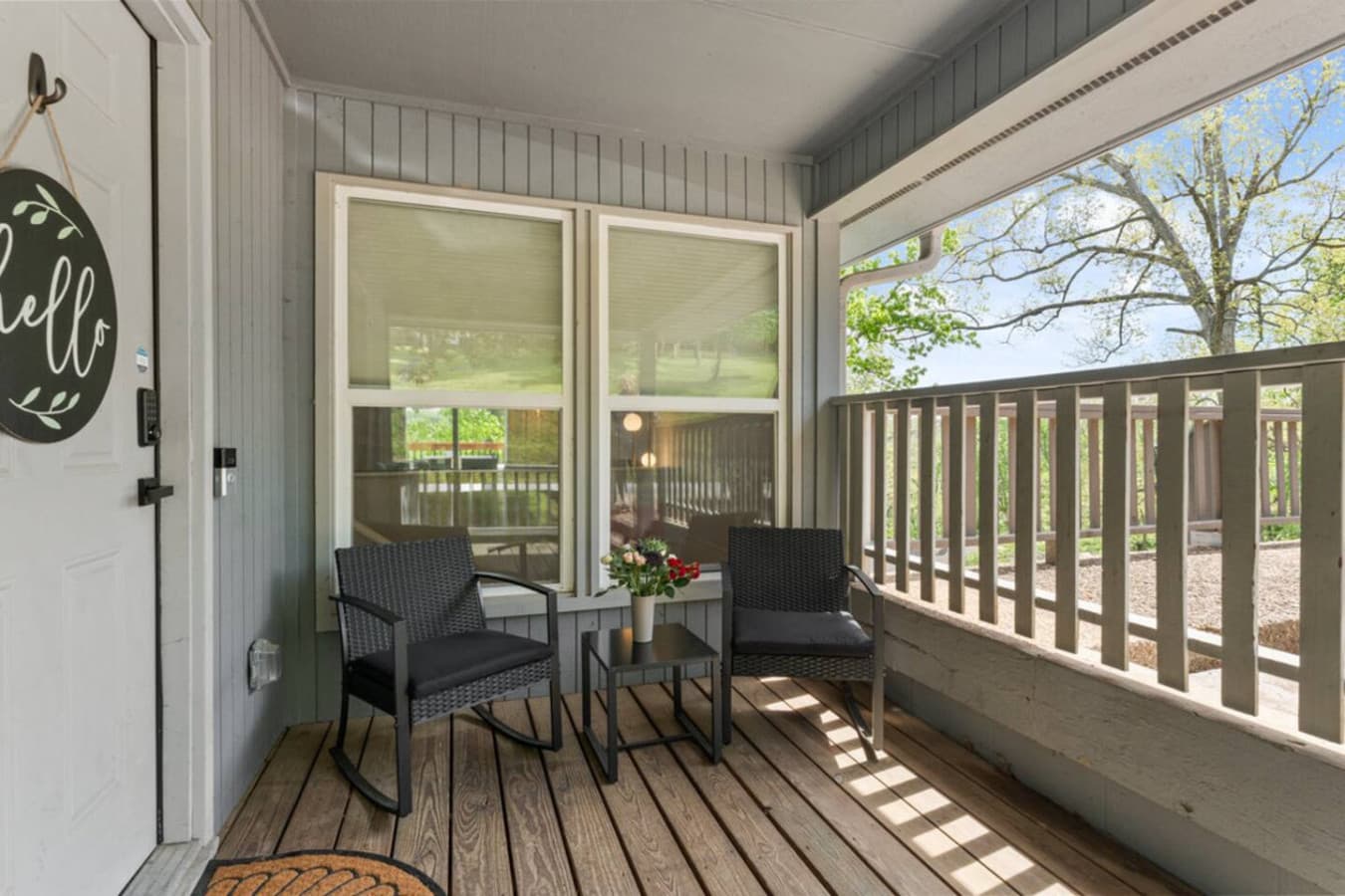 Enjoy a cup of coffee in the morning on the patio.