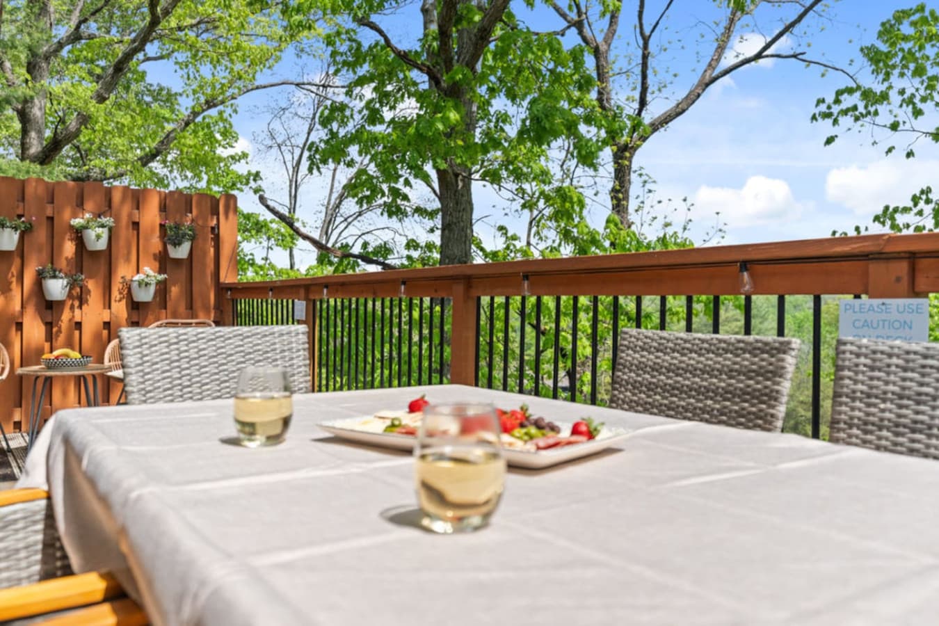 Outdoor dining area.