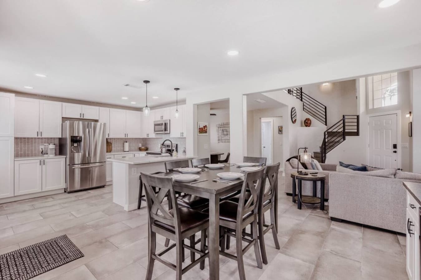 Spacious dining area seamlessly connected to the kitchen and living spaces.