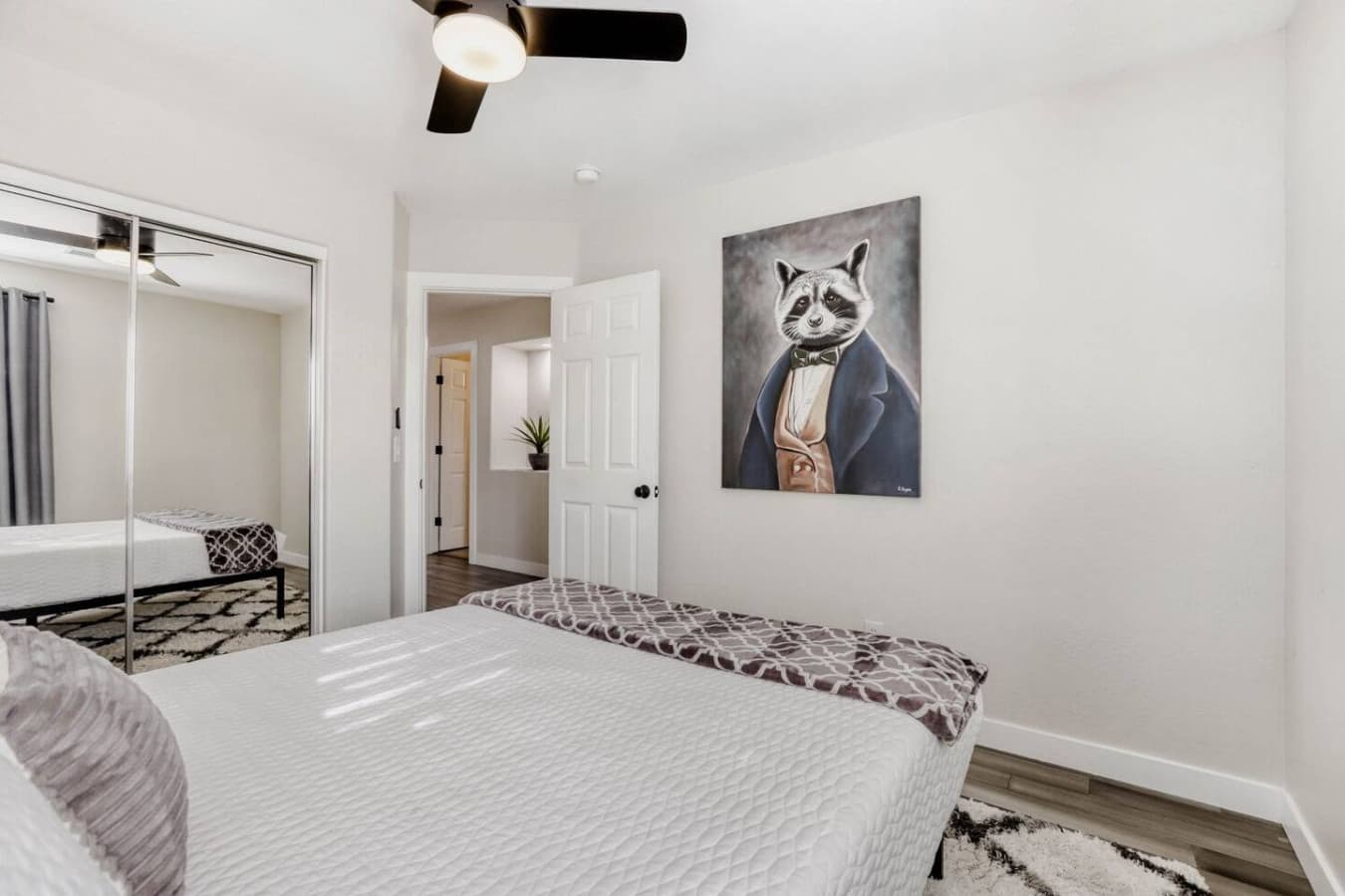 Inviting bedroom with modern decor and thoughtful details throughout.