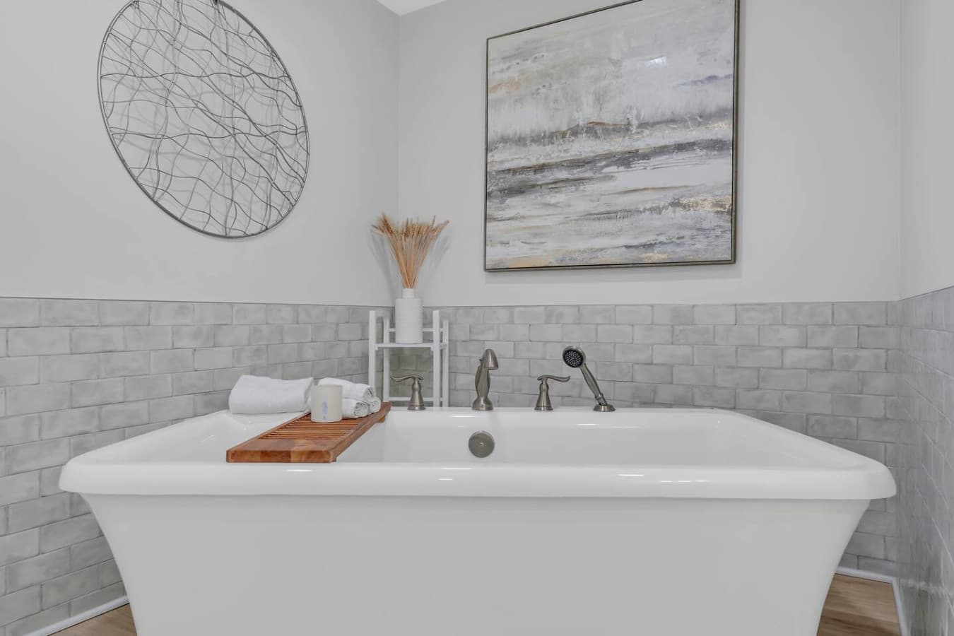 Relaxing soaking tub perfect for unwinding after the beach.