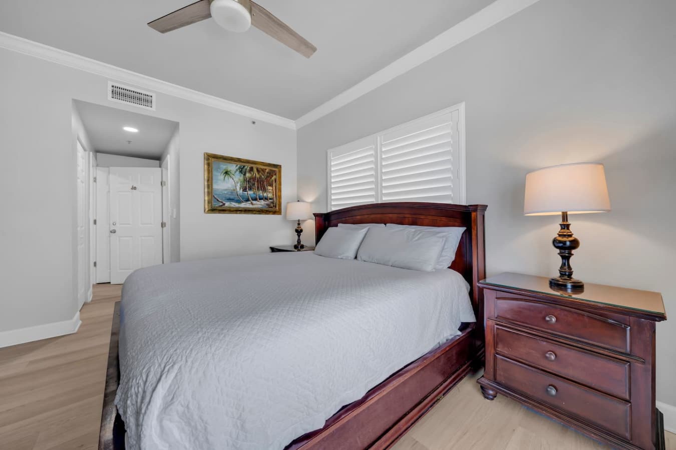 Cozy bedroom retreat with elegant furnishings and relaxing atmosphere.