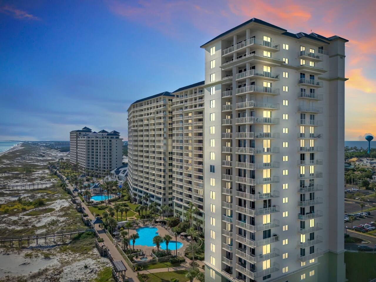 Beautiful beachfront building with resort style amenities.