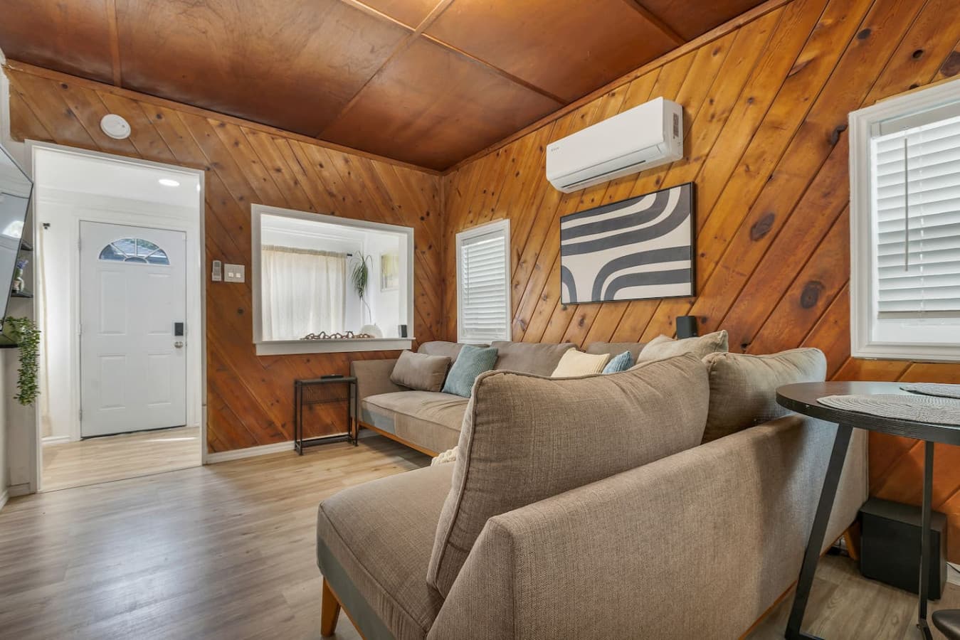 Living room with comfortable sectional.