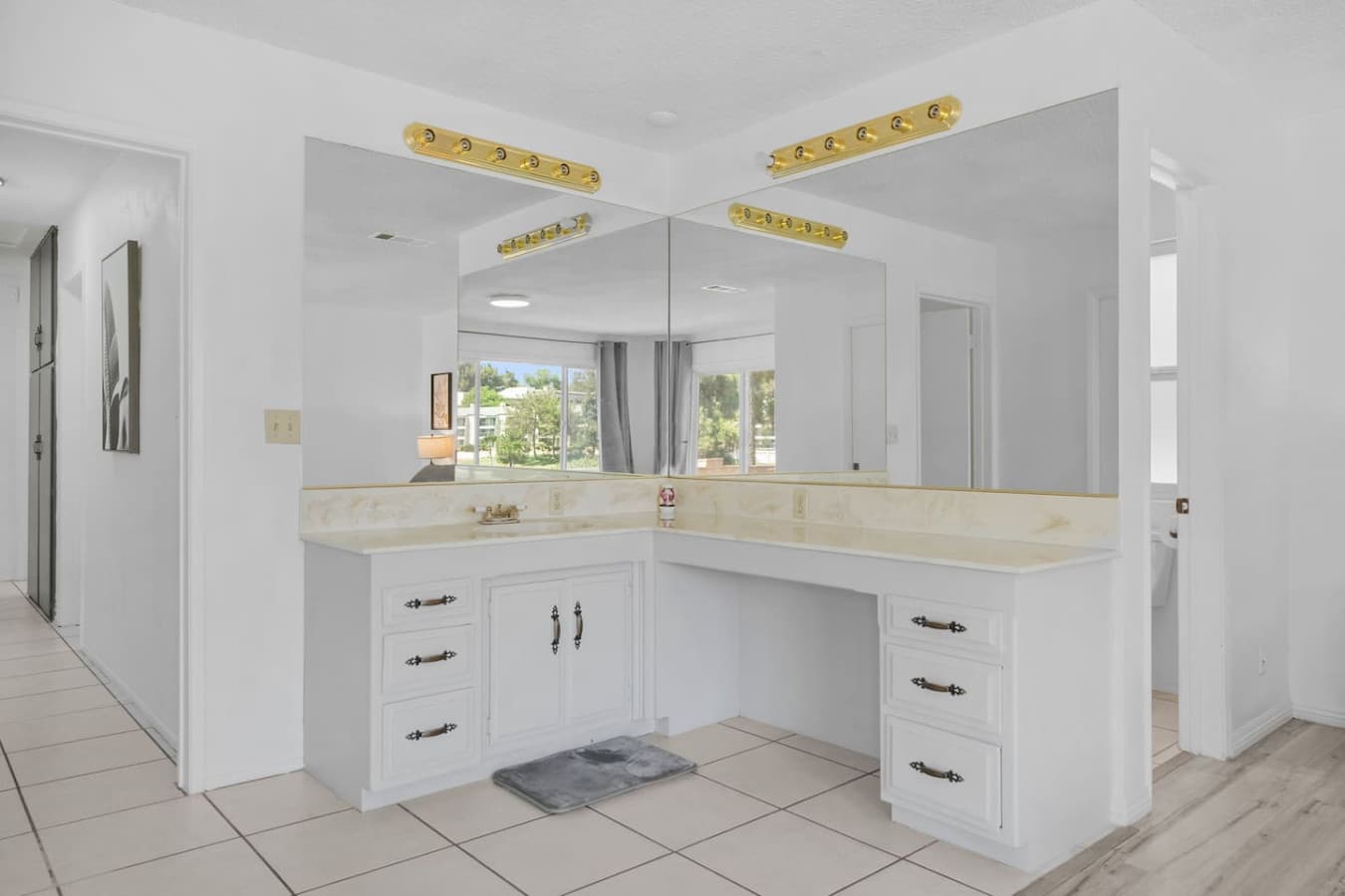 Getting ready made easy in the master bedroom.