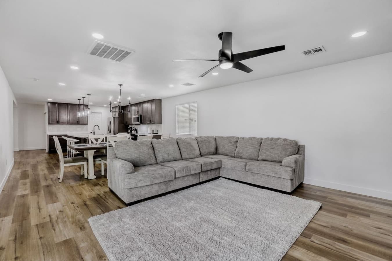 Another view of the living room and open layout.