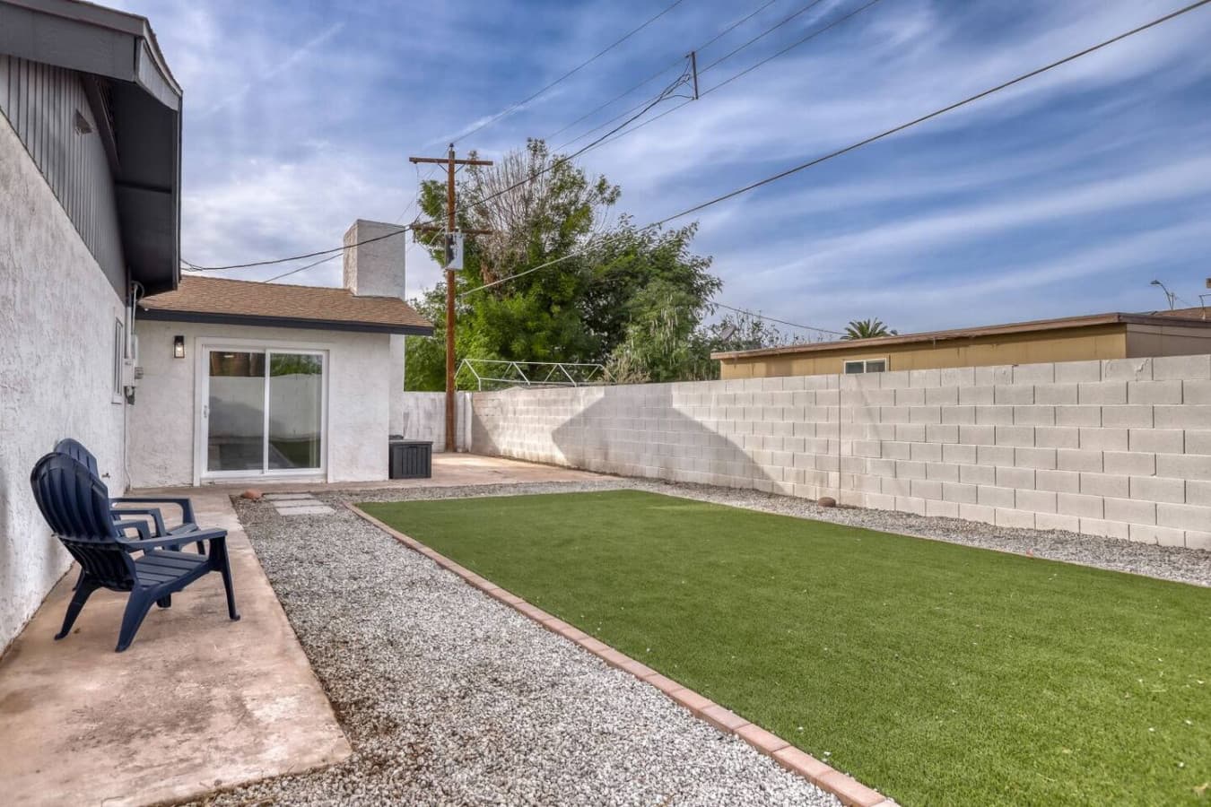 Spacious yard with open outdoor space.